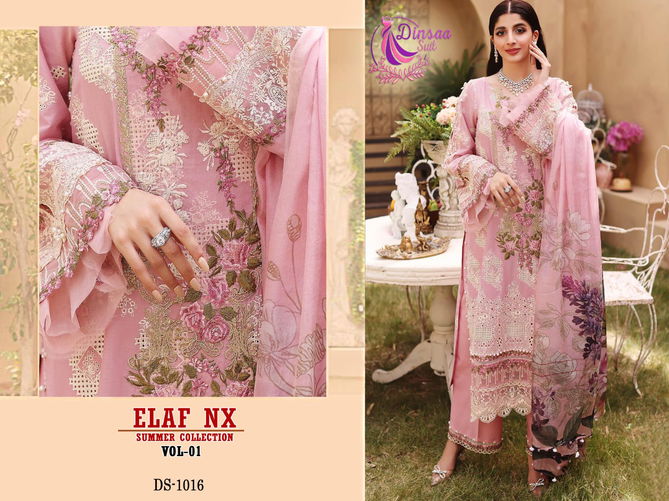 ELAF VOL 1 Dinsaa Suit Wholesale Cotton Pakistani Dress Material Catalog